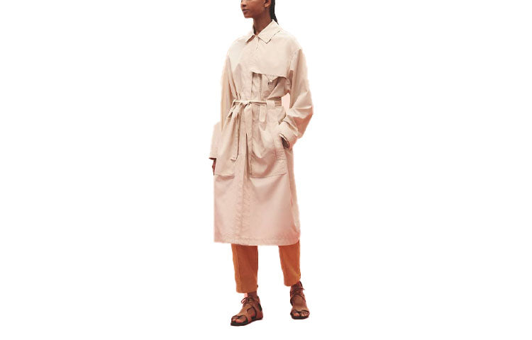 HERMES SS23 Trench Coat Women's Beige