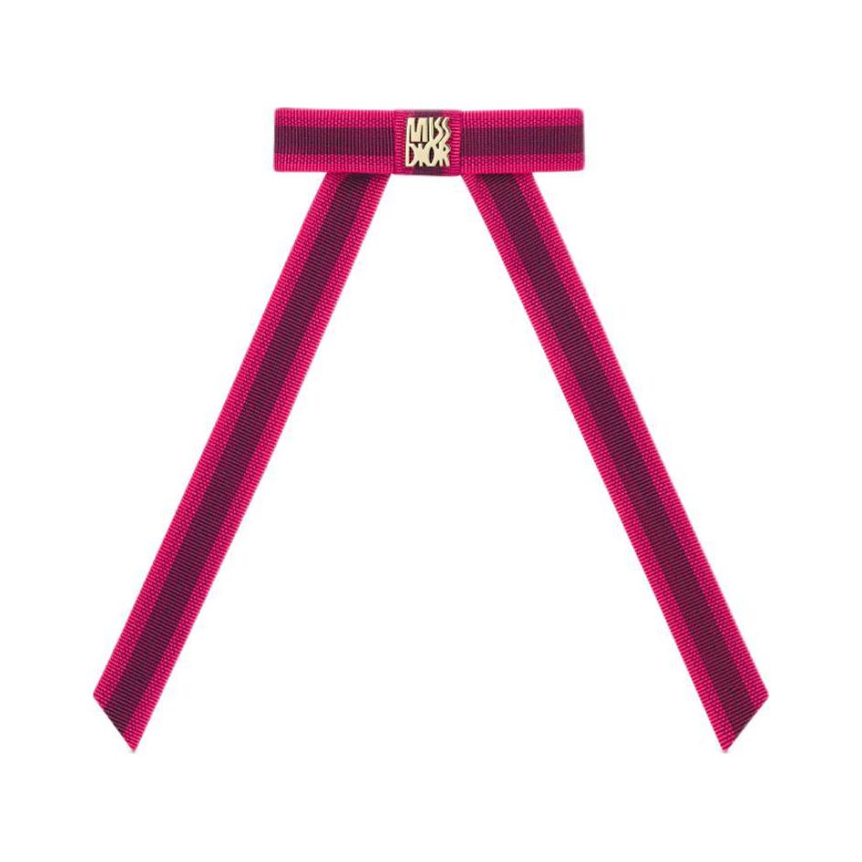 DIOR Satin Metal Viscose Hair Clips Women's Pink
