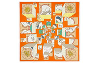 HERMES Silk Scarves Women's Orange