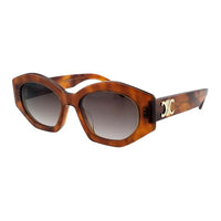 CELINE Plate Frame Irregular Shape Sunglasses Women's Brown