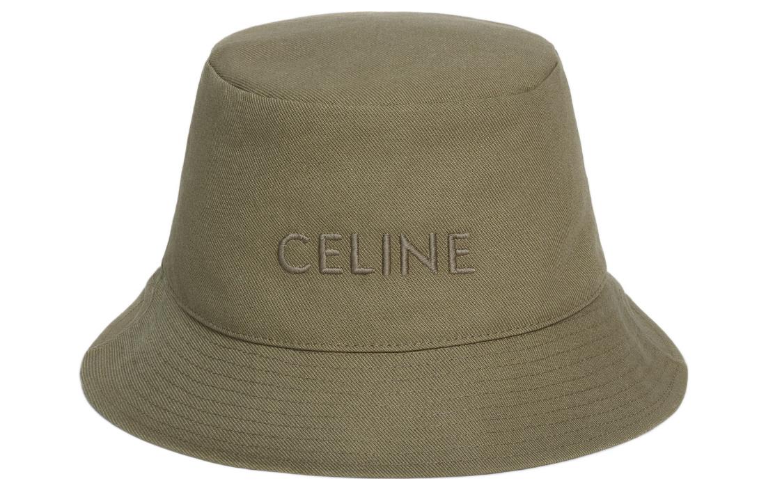 CELINE Cotton Bucket Hats Men's Army Green