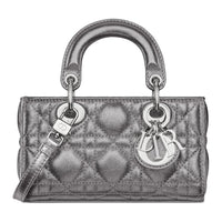 DIOR Lady D Joy Cow Leather Lady Dior Bag, Shoulder Bag, Crossbody Bag, Handbag Extra Mini Women's Silver Gray