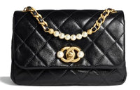 CHANEL Calfskin Mouth Cover Bag Crossbody Bag Mini Women's Black