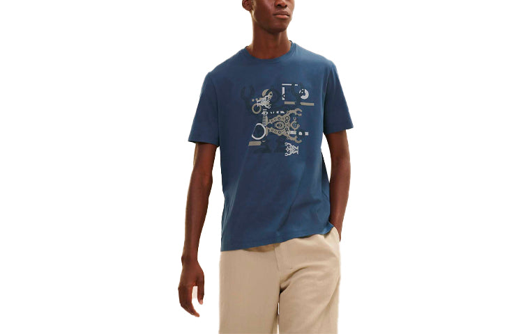 HERMES T-Shirts Men Deep Sea Blue