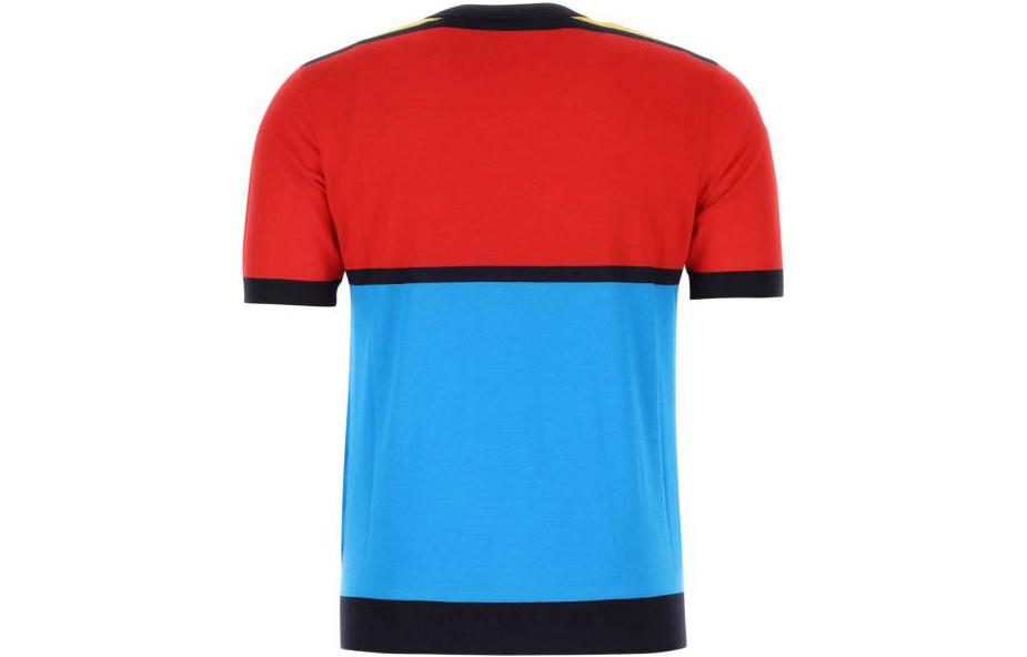 PRADA Colour Block Crewneck Knitted T Shirt