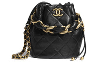 CHANEL Polished Lambskin With Metal Chunky Chain Bag Crossbody Bag Shoulder Bag Women's Black