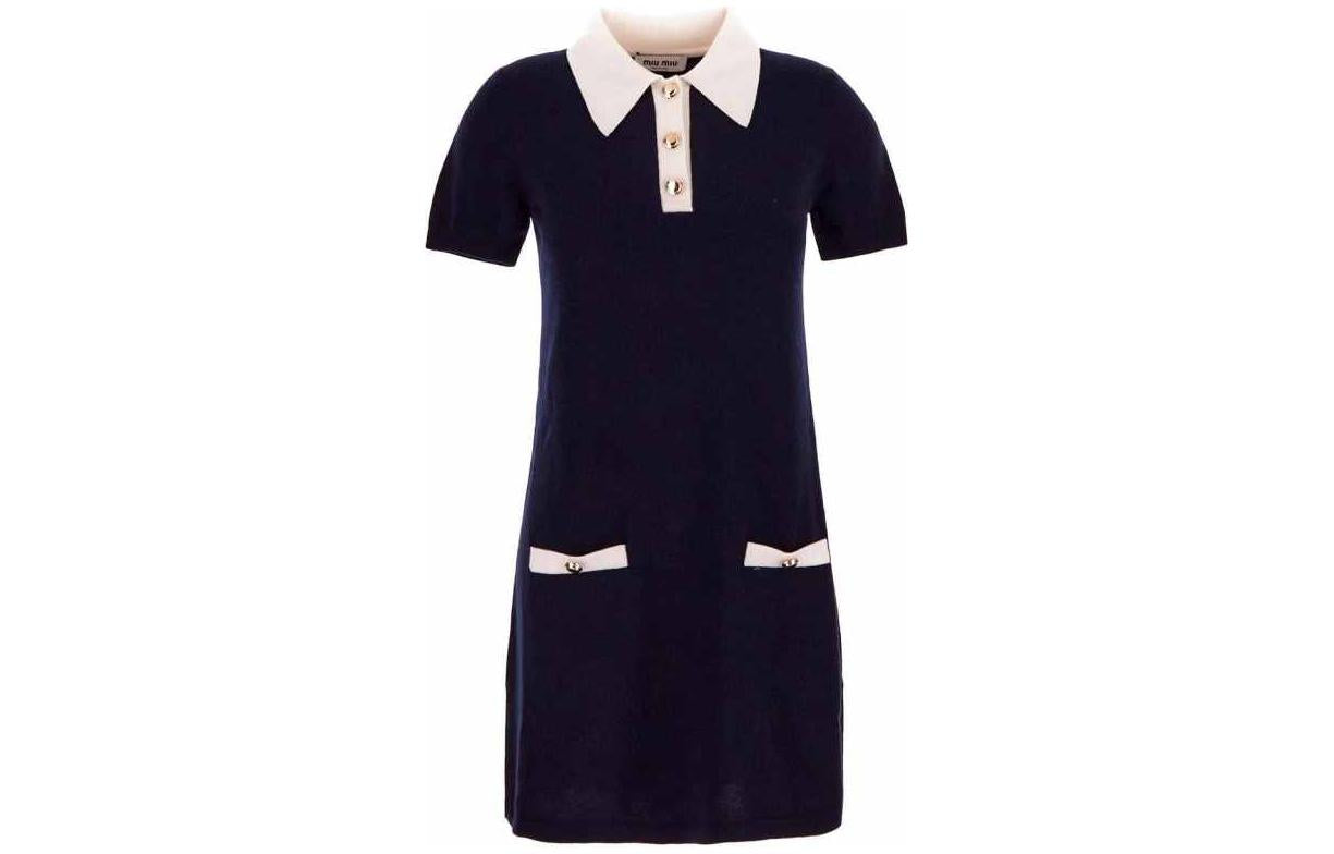 MIU MIU Short-Sleeved Dresses Women's Blue