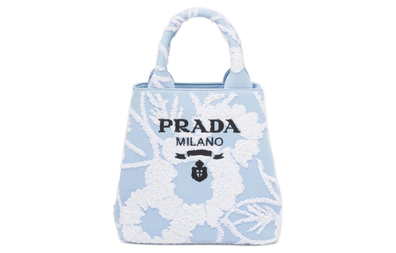 PRADA Fabric Shoulder Bag Crossbody Bag Handbag Women's Sky Blue/White