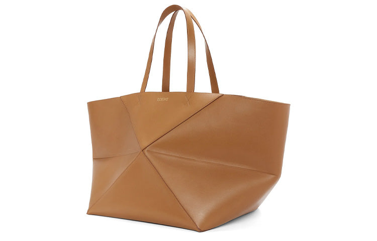 LOEWE Shiny Cow Leather Handbag Extra Large Women's Oak Brown