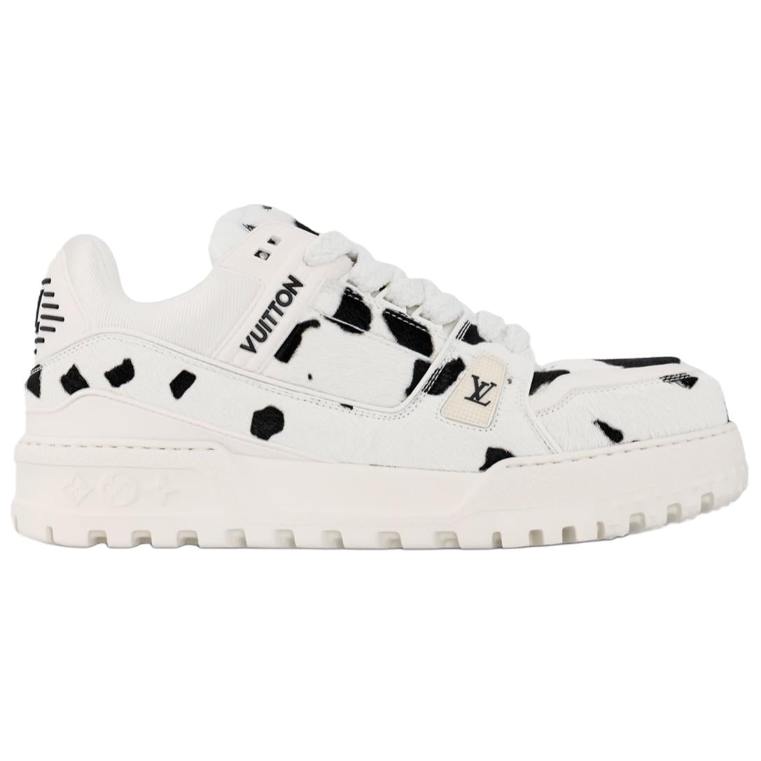 LOUIS VUITTON Trainer Maxi 2025 Spring Men's Collection Low-Top Casual Shoes Men's Black White