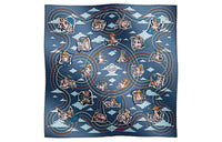 HERMES Silk Scarves Women's Blue