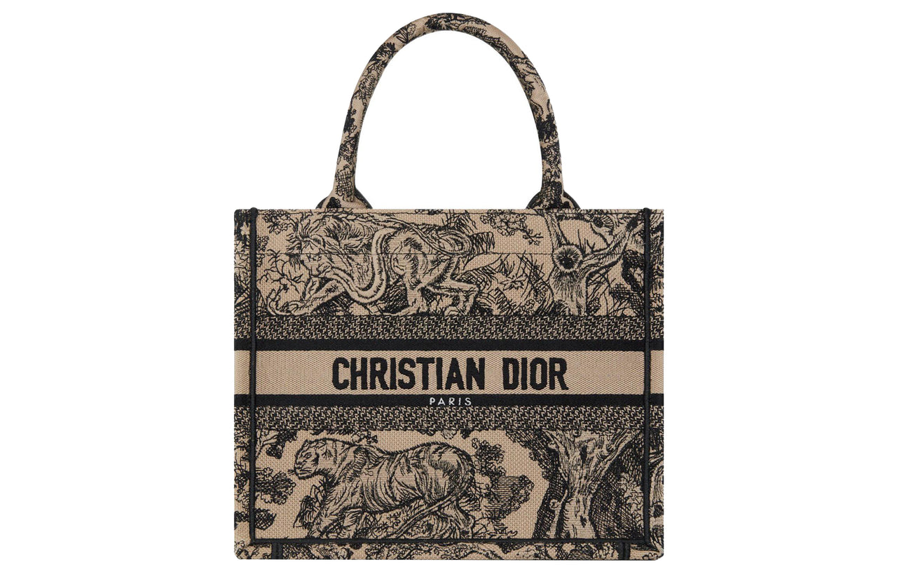 DIOR BookTote Embroidery Tote Bag, Shopping Bag, Handbag Trumpets Women's Brown