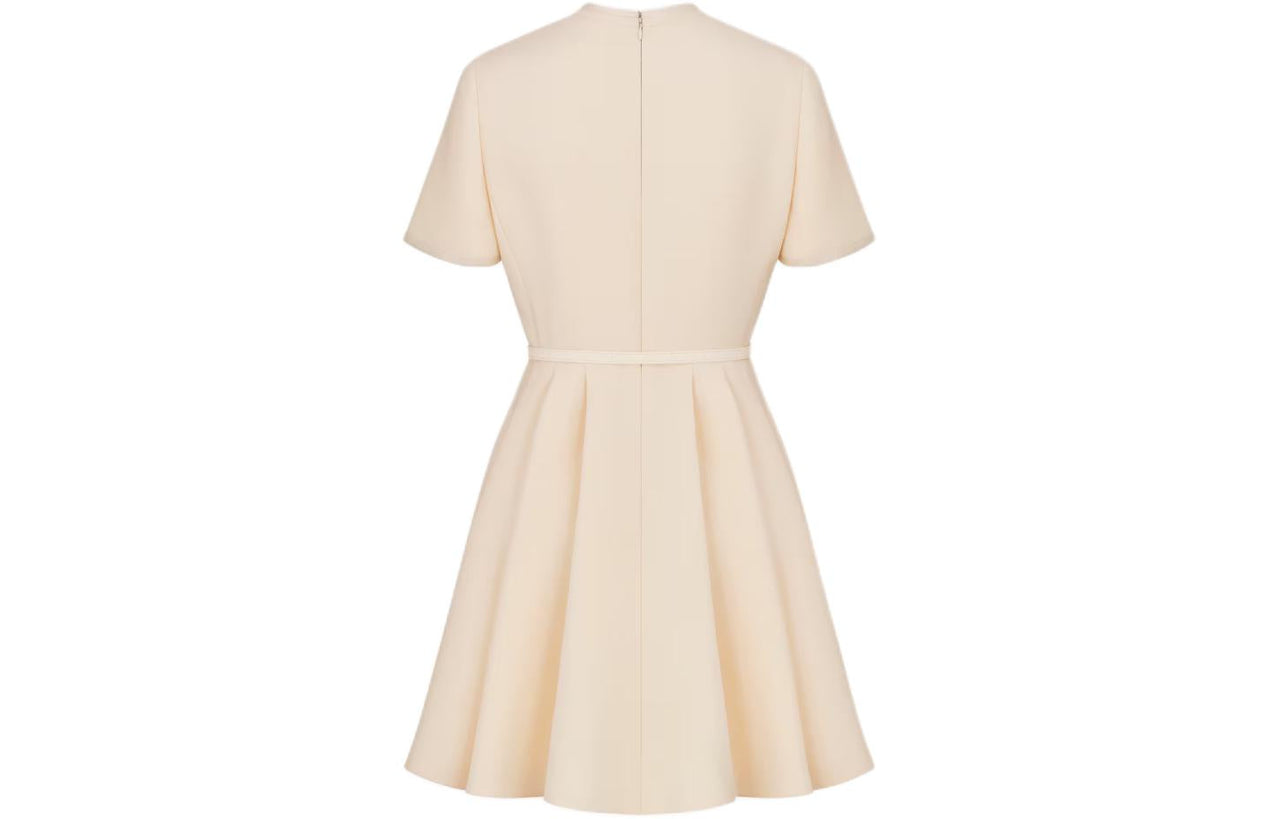 DIOR Belted Short-Sleeved Dress