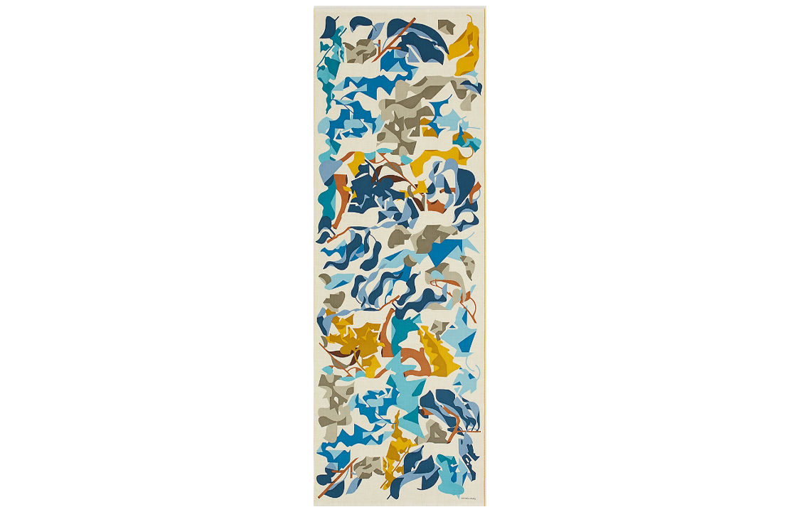 HERMES Silk Scarves Men Yellow