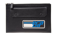 PRADA Saffiano Cow Leather Clutch Regular Men's Black