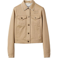 MIU MIU Logo embroidered Chino Cropped Jacket
