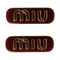 MIU MIU Metal Hair Clips Unisex Amaranth Red