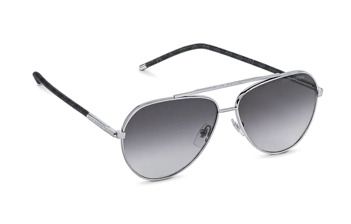 LOUIS VUITTON MNG BLAZE PILOT Alloy Aviator Sunglasses Men's Silver