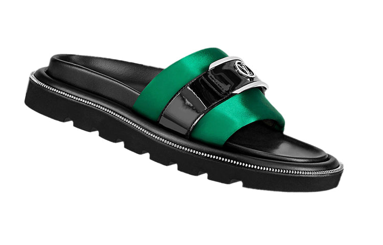 LOUIS VUITTON Pillow Stylish Sandals Women's Black Green