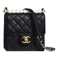 CHANEL Classic Flap CF Leather Crossbody Bags Shoulder Bags Women's Black