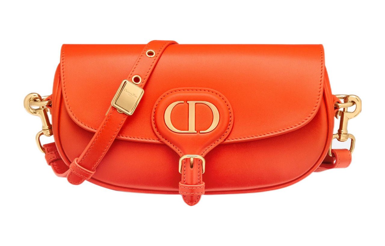 DIOR Bobby Smooth Cow Leather Crescent Bag Handbag Shoulder Bag Crossbody Bag Women's Bright Orange