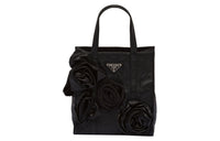 PRADA Soft Sheep Leather Tote Bag Shopping Bag Handbag Mini Women's Black