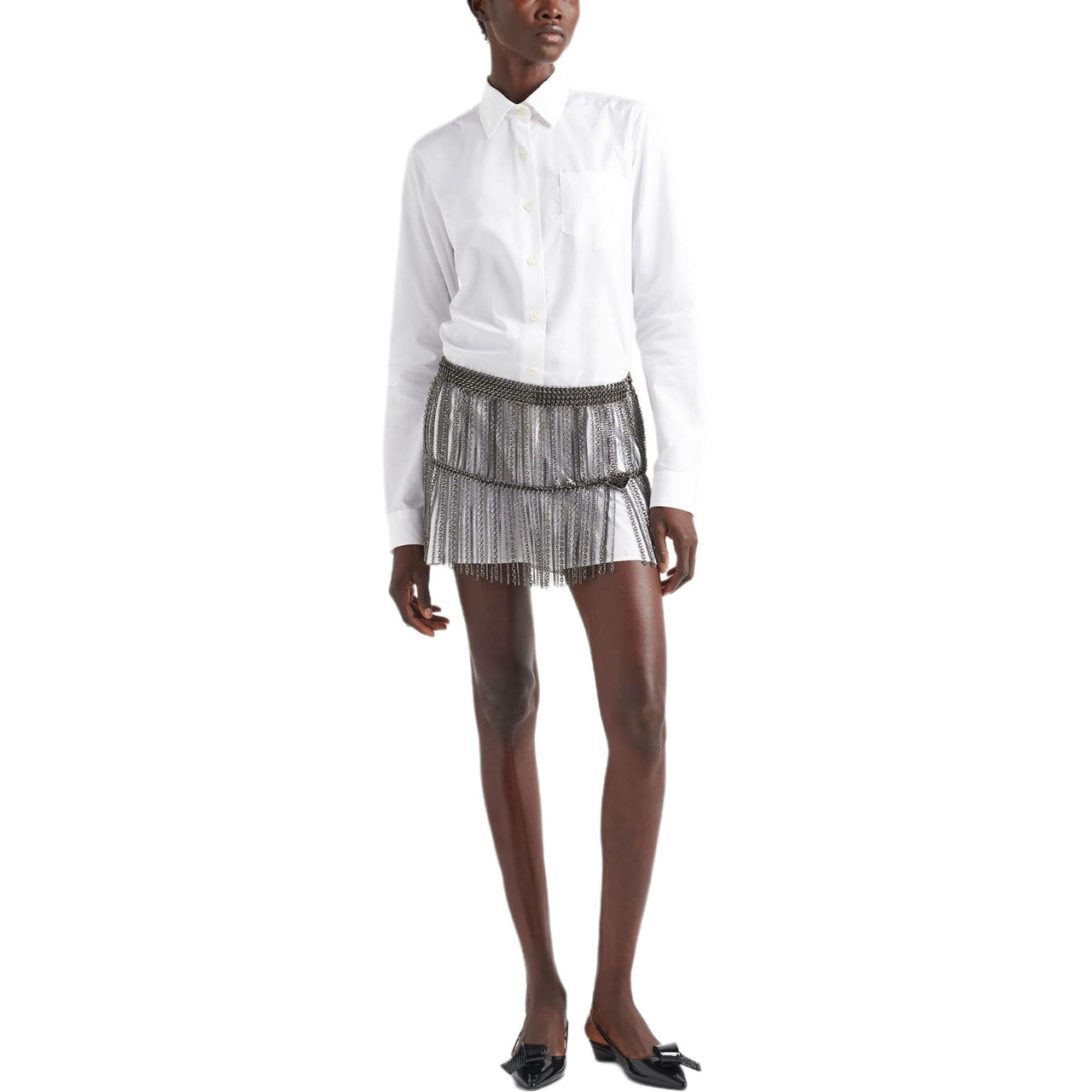 PRADA Casual Short Skirts Women's Gray