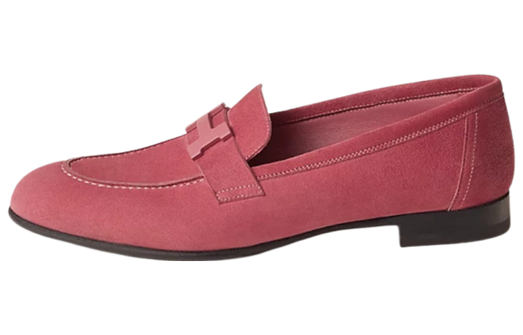 HERMES Paris Loafers Women's Rose Red