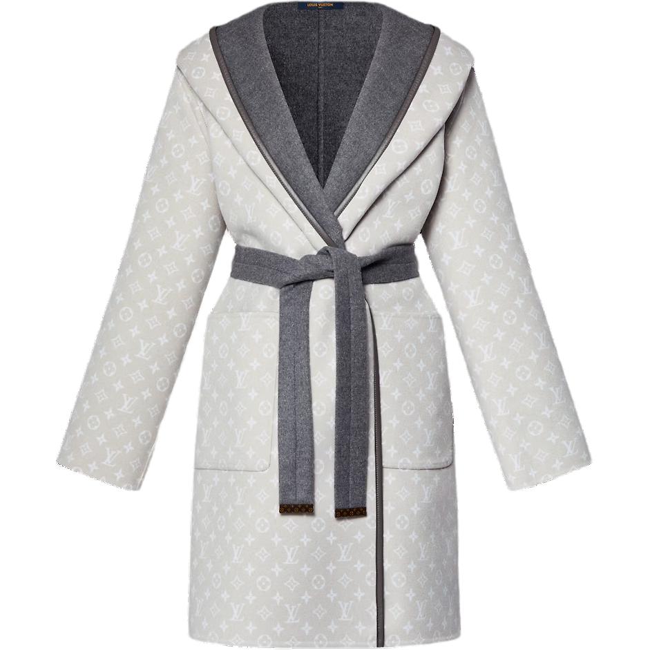 LOUIS VUITTON Coat Women's Gray White