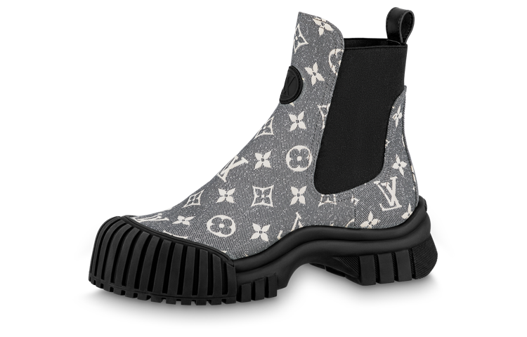LOUIS VUITTON Short Chelsea Boots Women's Gray