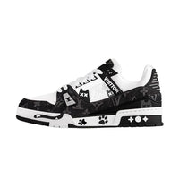 LOUIS VUITTON Panda Kitten Low-Top Skateboard Shoes Unisex Black White