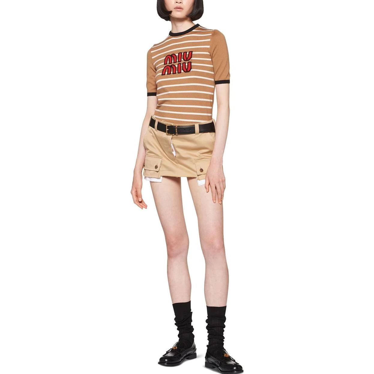MIU MIU T Shirt Women's Camel Brown