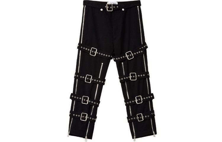 LOEWE Wool Gabardine Bondage Belted Trousers