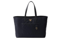 PRADA Re-Edition Recycled Nylon Saffiano Leather Tote Bag Shopping Bag Handbag Large Size Women's Blue