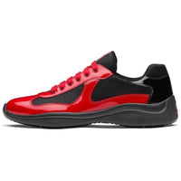 PRADA America's Cup Cushioning Anti-Slip Wear-Resistant Breathability Low-Top Athletic Shoes Men's Red Black