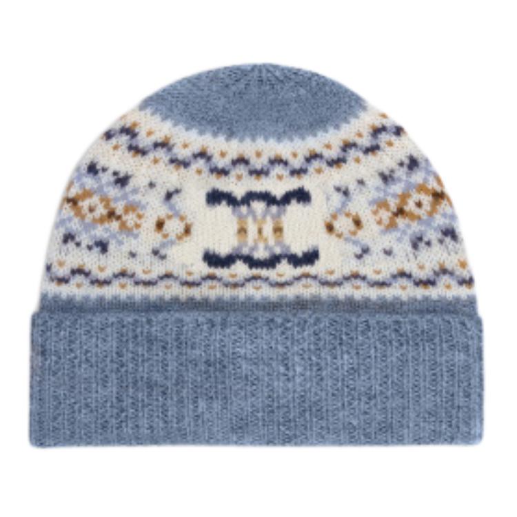 CELINE Beanie In Triomphe Fair Isle Wool