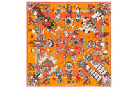 HERMES Silk Scarves Women's Orange