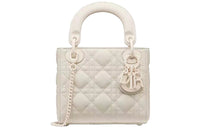 DIOR Lady Dior Matte Cow Leather Lady Dior Bag, Handbag, Shoulder Bag, Crossbody Bag Mini Women's Milk White