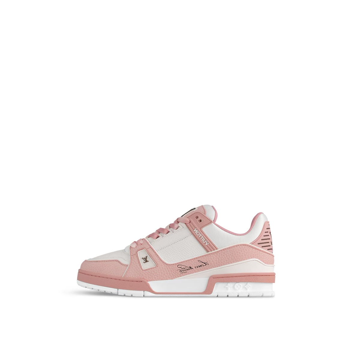 LOUIS VUITTON Trainer Low-Top Skateboard Shoes Unisex White Pink
