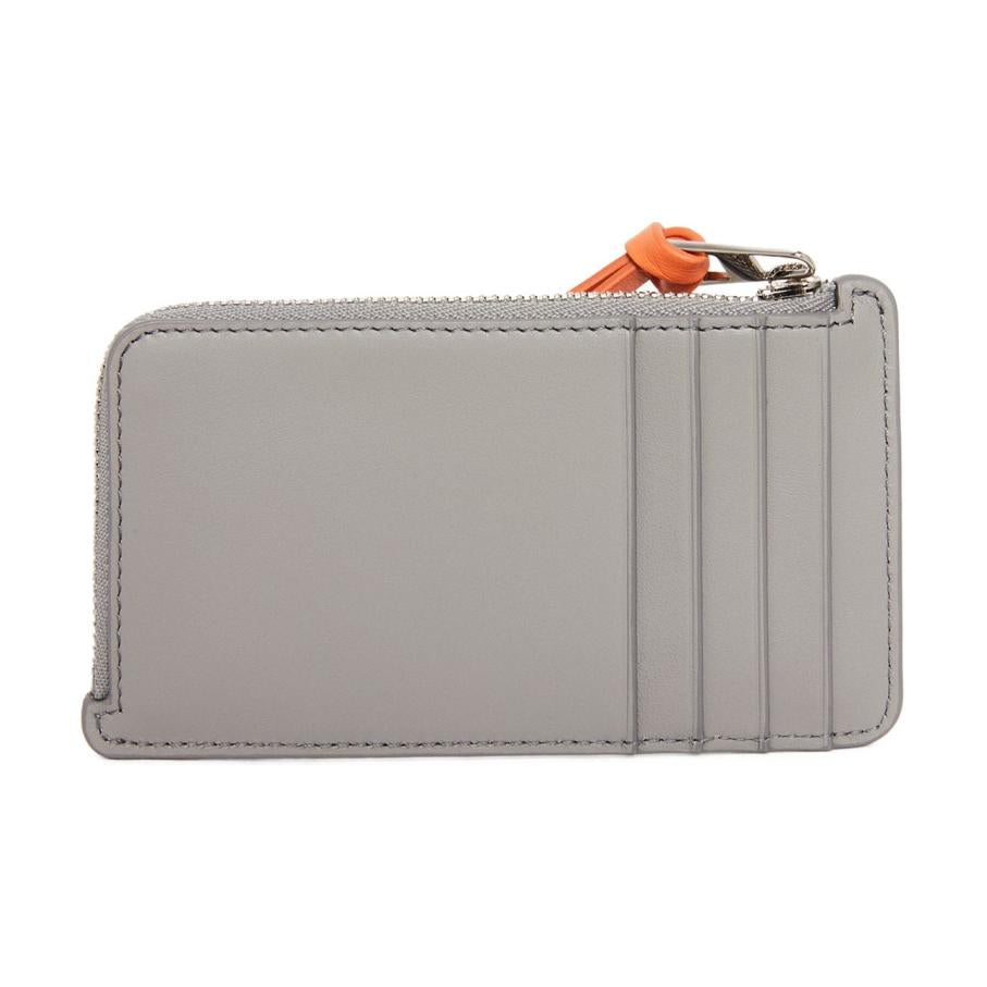LOEWE Suna Fujita Collaboration Satin Calfskin Card Holder Men's Pearl Gray