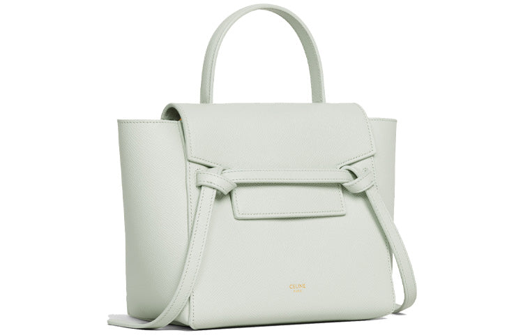 CELINE Grain Calfskin Catfish Bag, Shoulder Bag, Crossbody Bag Women's White