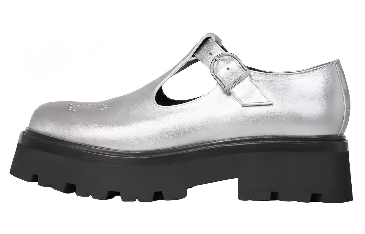 CELINE Bulky Derby Shoes Women's Silver