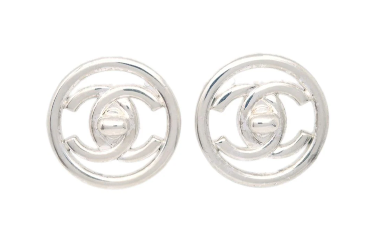 CHANEL 1997 Cc Turnlock Clip on Earrings