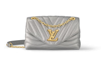 LOUIS VUITTON New Wave Cow Leather Shoulder Bag Crossbody Bag Women's Metal Gray