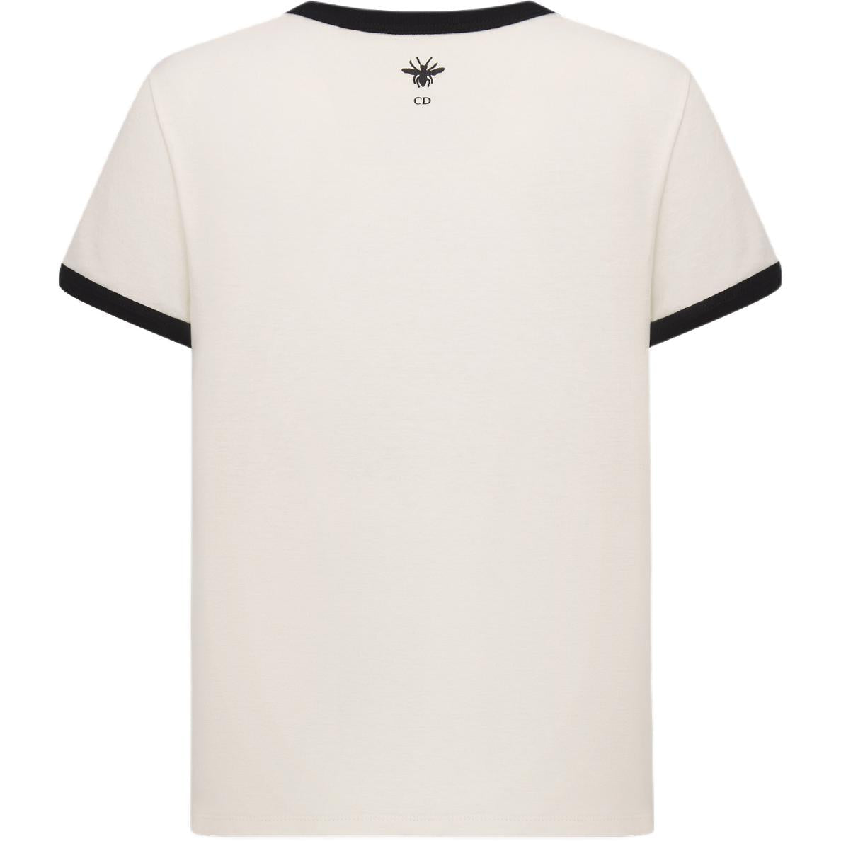DIOR Cruise Early Spring Collection Logo Letter Print Crew Neck Short-Sleeved T-Shirt Women's White