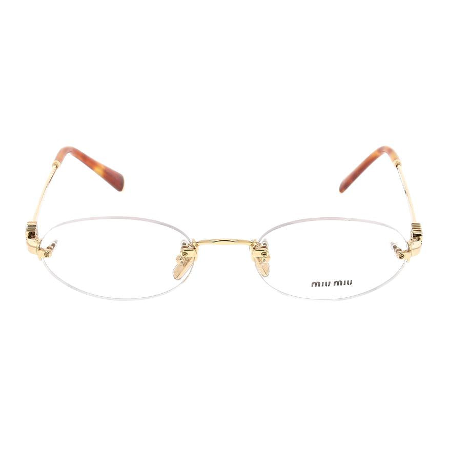 MIU MIU Metal Oval Eyeglass Frames Women's Gold