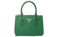 PRADA Galleria Killer Bag Crocodile Leather Shoulder Bag Crossbody Bag Handbag Mini Women's Green