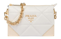PRADA Nappa Leather Portable Crossbody Bag Shoulder Bag Women's White