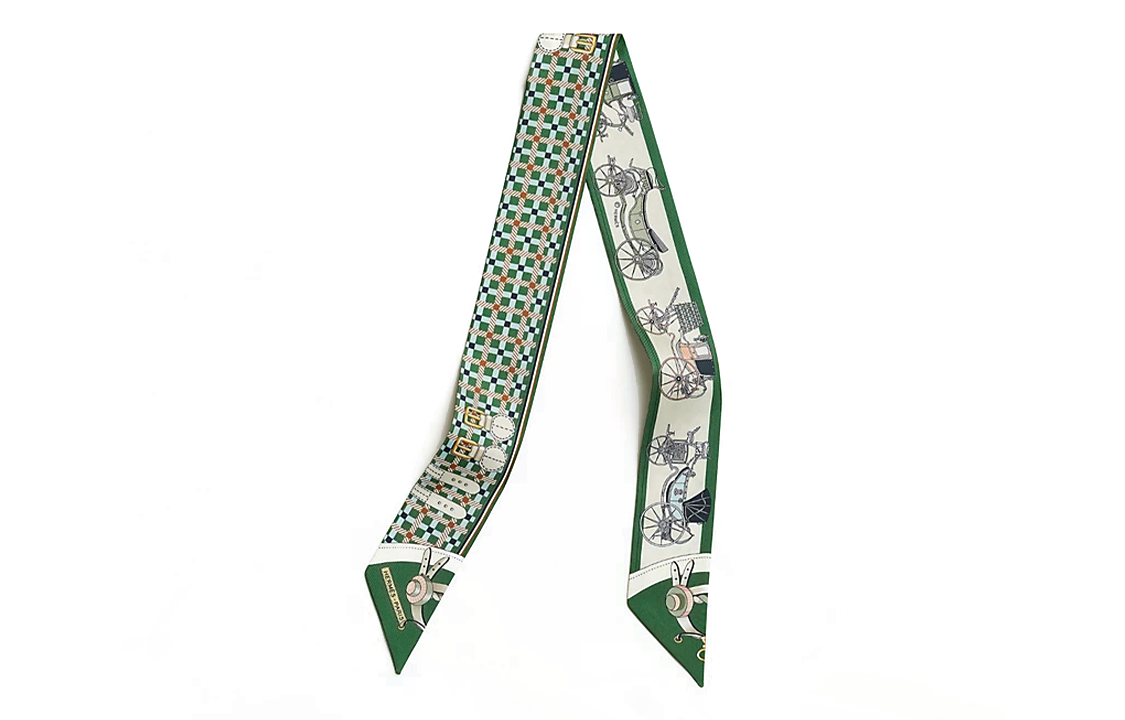 HERMES Silk Silk Scarves Women's Green