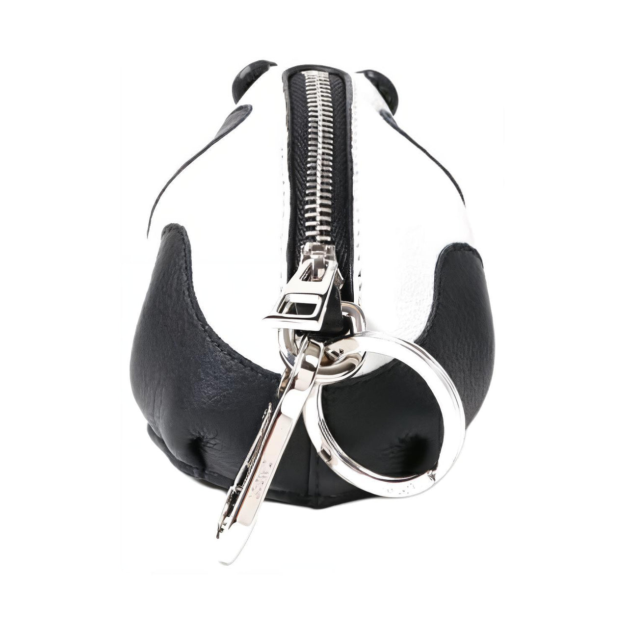 LOEWE Cow Leather Coin Purse Unisex Black/White